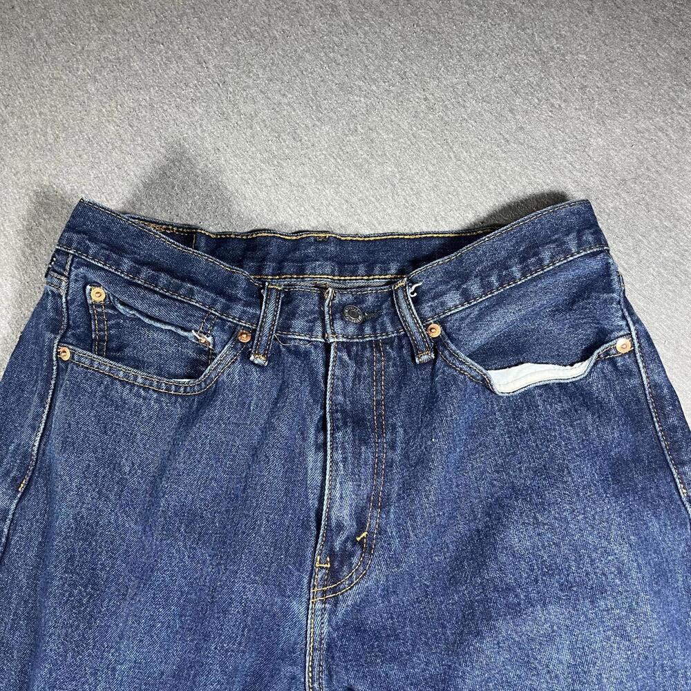 Levi's 505 Regular Fit Men’s 34 x 29 Blue Denim Dark Wash Jeans W34 L32 Pants - Picture 2 of 7
